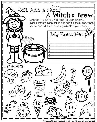 Printable Halloween Worksheets For First Grade