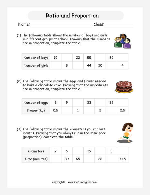 Simple Ratio Worksheets With Answers