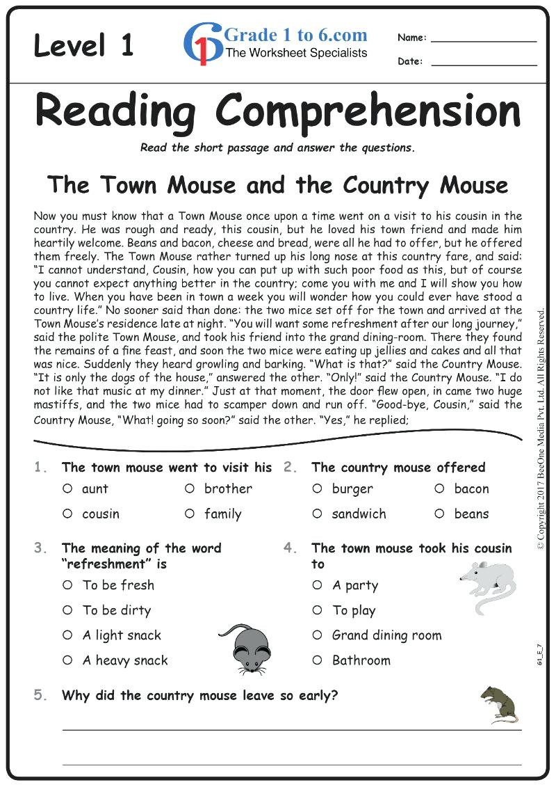 4Th Grade Reading Comprehension Worksheets Pdf For Print —