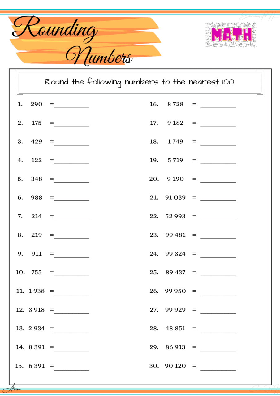 Grade 4 Math Worksheets With Answers Pdf