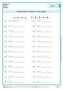 Free Math Worksheets for grade 6class 6IB CBSEICSEK12 and all