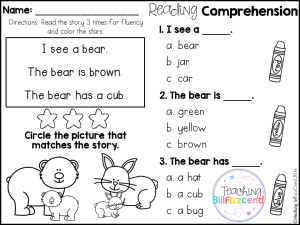 FREE Kindergarten Reading Comprehension for Beginning Readers (Multiple