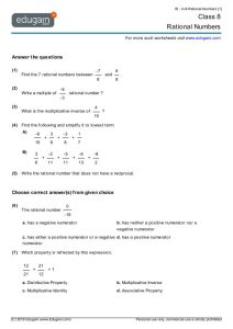 Rational Numbers Worksheet Grade 8 Pdf in 2020 Rational numbers, 8th
