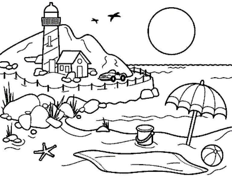 Beach Coloring Pages Free Printable