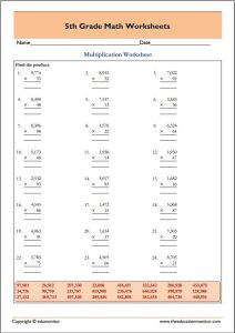 View Free 5Th Grade Math Worksheets Gallery Worksheet for Kids