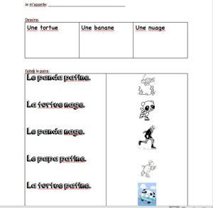 Free French worksheet vowels, reading, grade 1, grade 2, grade 3, fsl