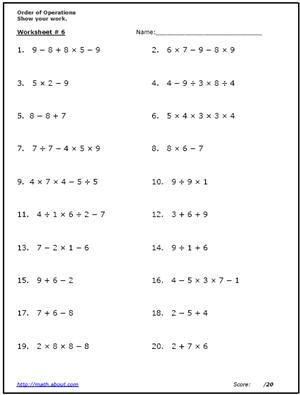 Pemdas Practice Worksheets With Answers