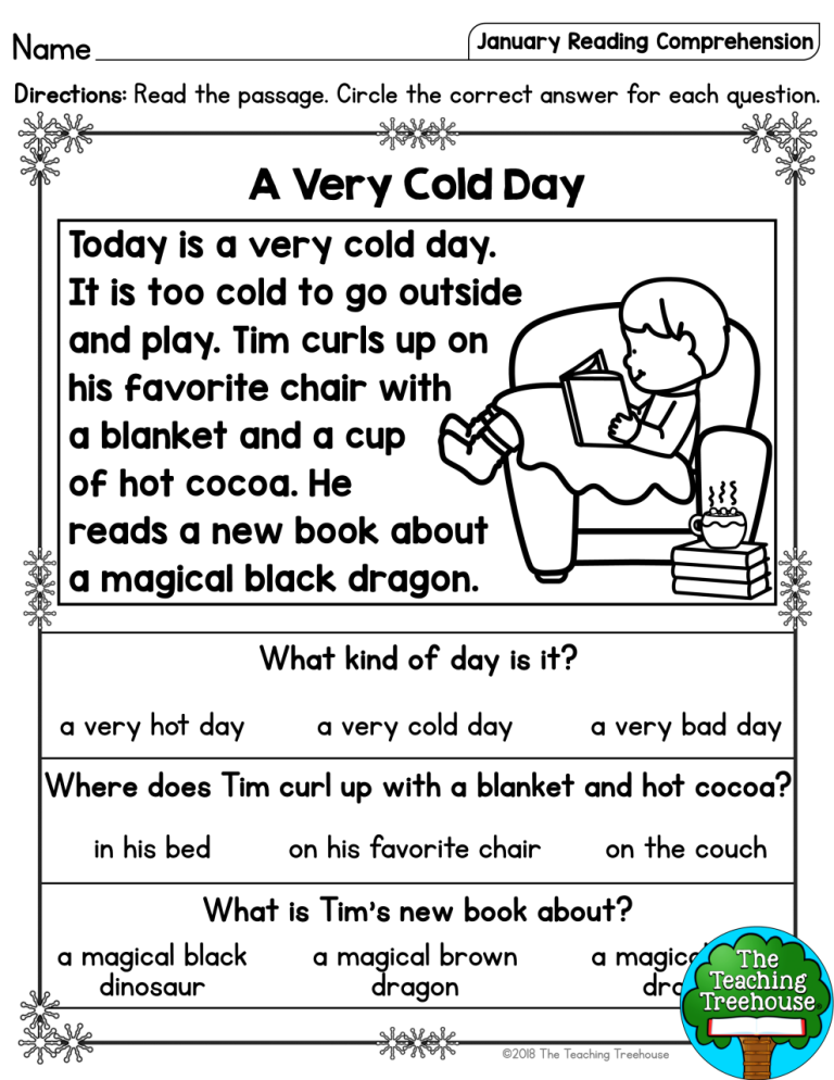 1St Grade Reading Worksheets With Questions