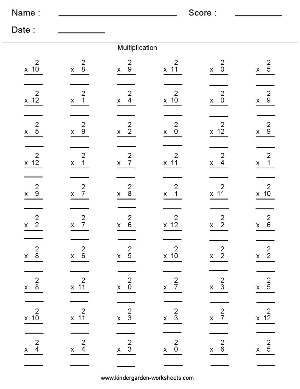 Free Printable Multiplication Worksheets For 5Th Graders