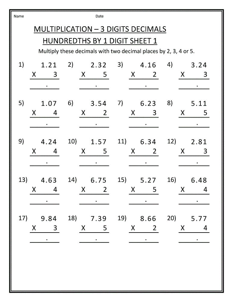 5th Grade Math Worksheets Printable Multiplication Coloring Sheets