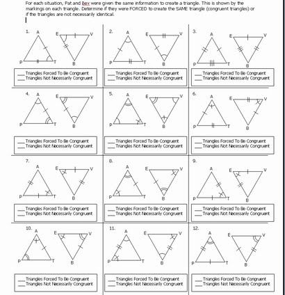 Proving Triangle Congruence Worksheet Answers