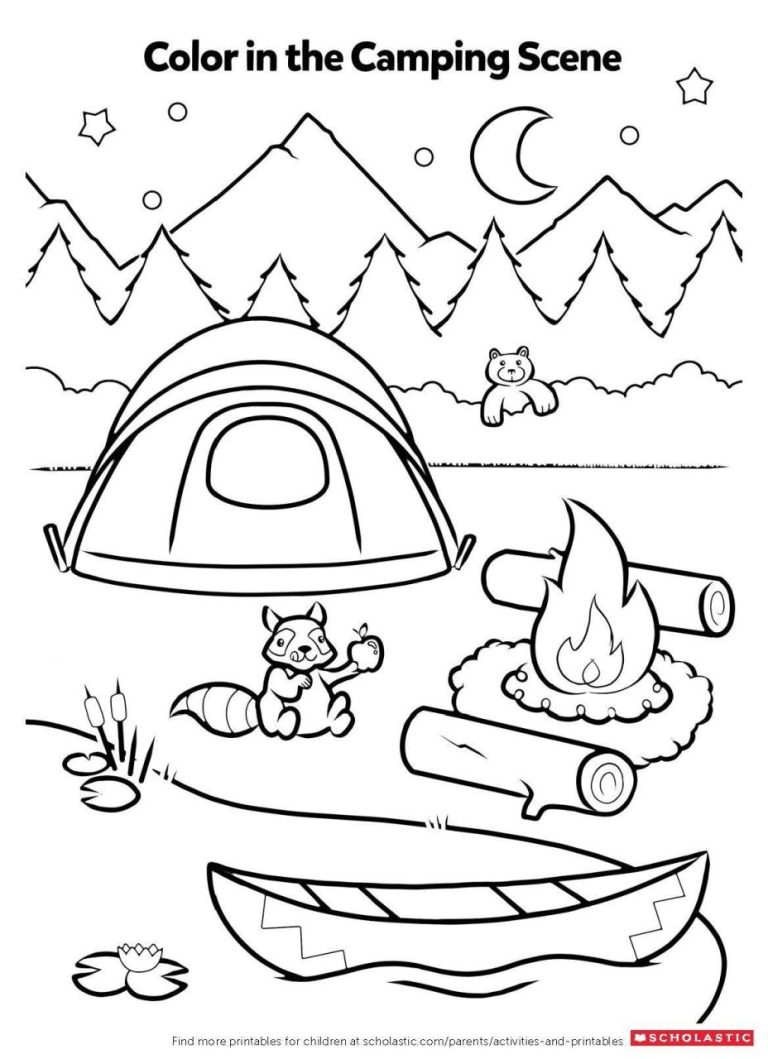 Free Printable Coloring Pages For Kids- Camping