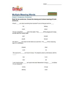 Multiple Meaning Words worksheet