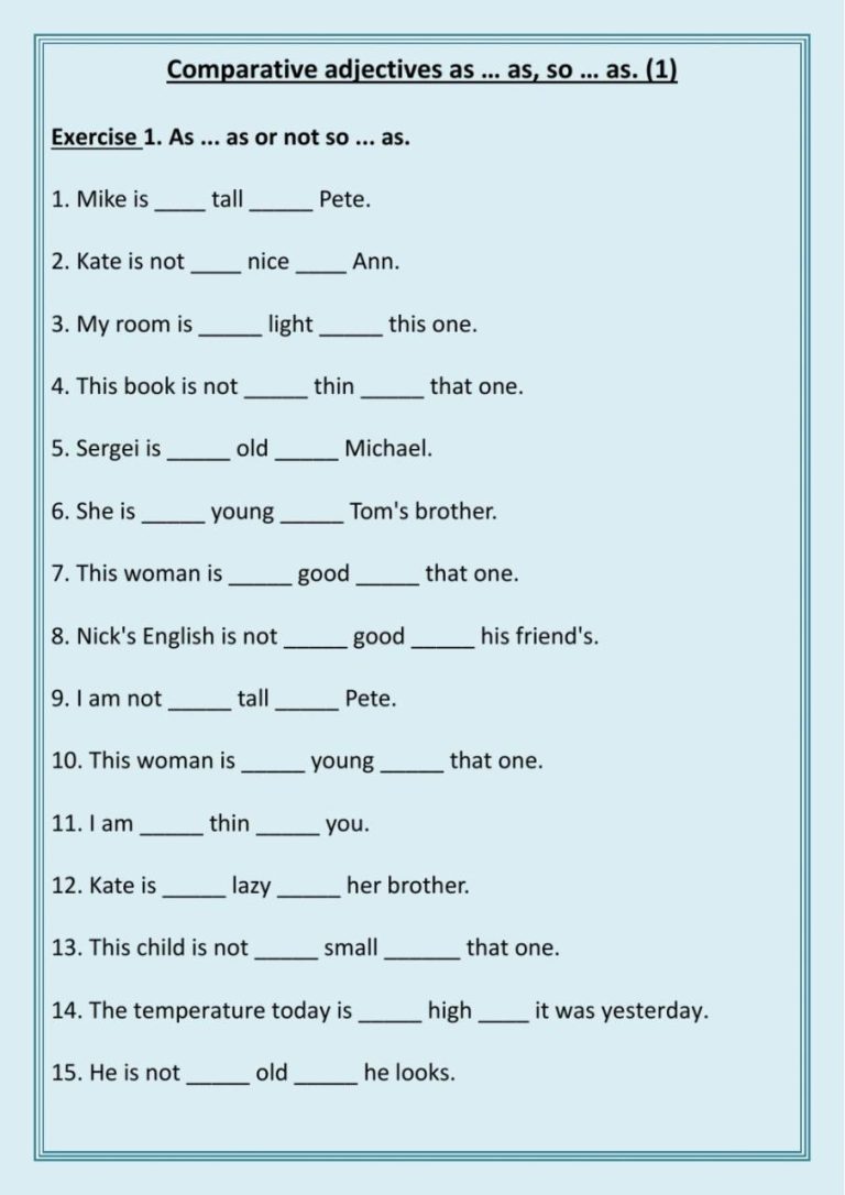 Adjective And Adverb Worksheets With Answer Key Pdf