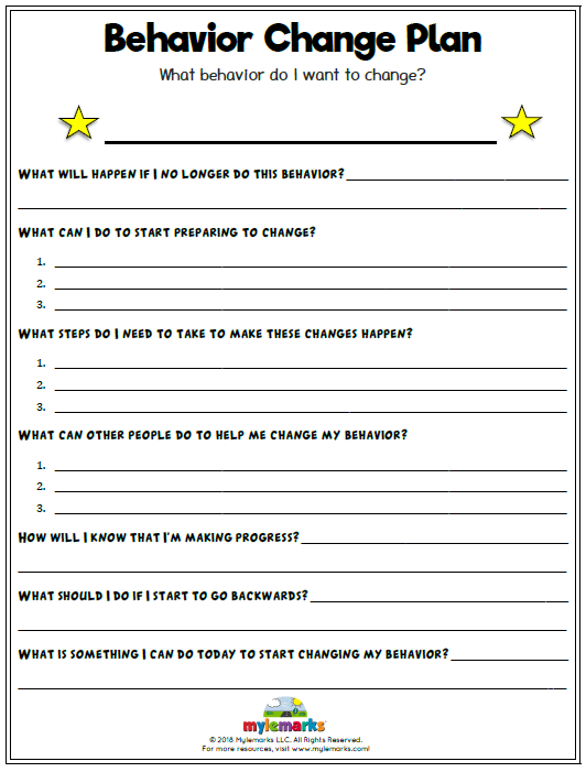 Behavior Therapy Worksheets For Kids