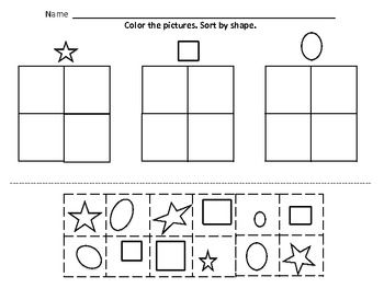Sorting Shapes Worksheets Preschool