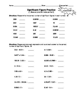 Significant Figures Worksheet 2 Answers