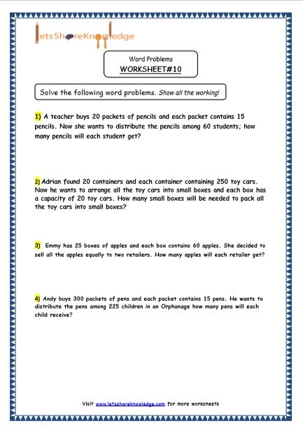 Grade 4 Addition And Subtraction Word Problems 4th Grade