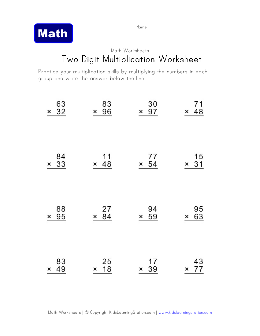 Multiplication Worksheets Pdf Download