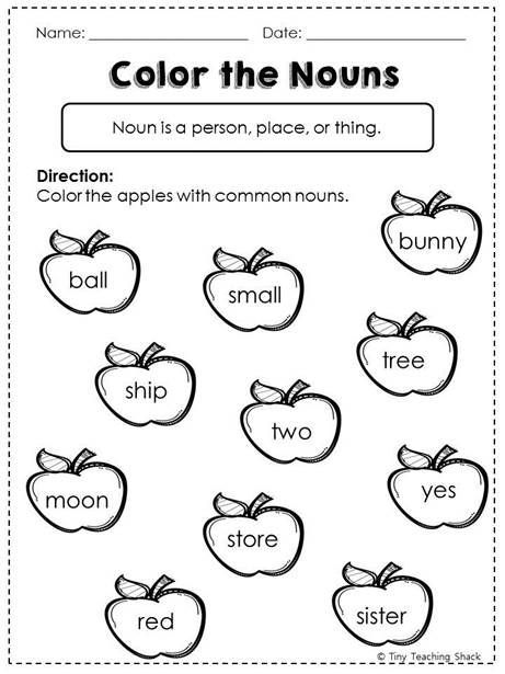 Nouns Worksheet For Grade 1 Pinterest