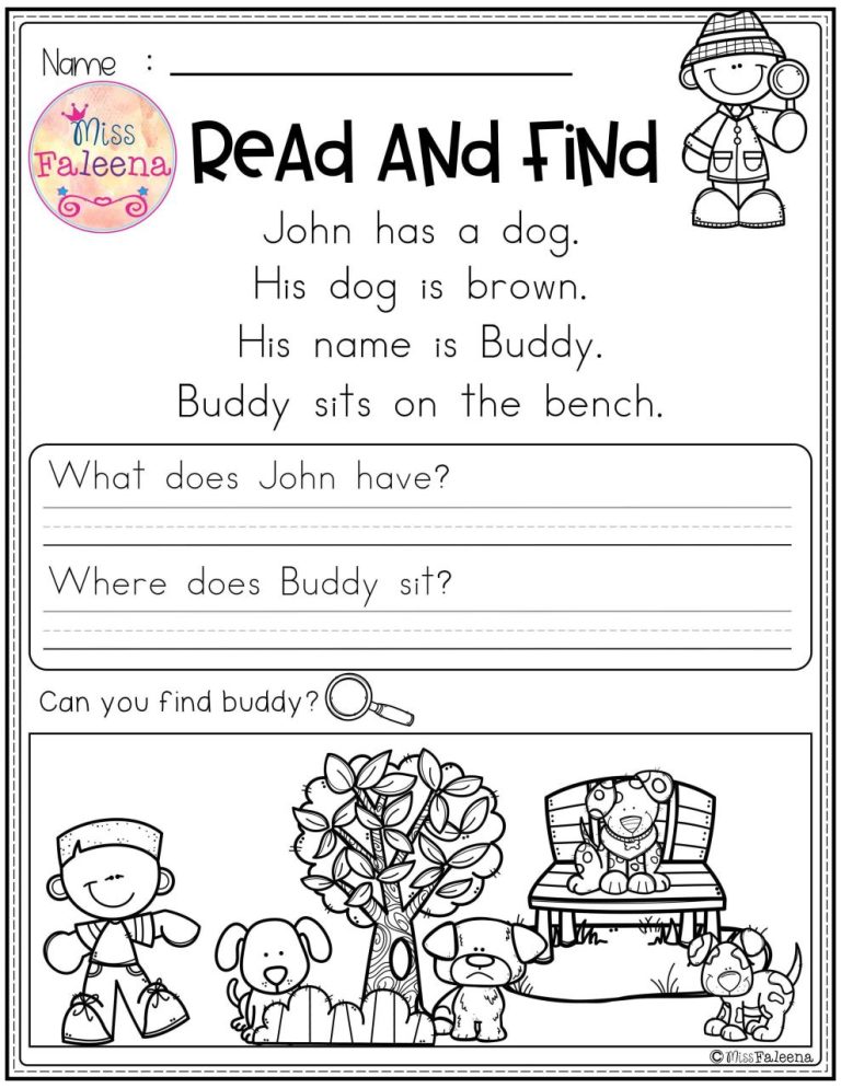 Reading Worksheets Kindergarten Free