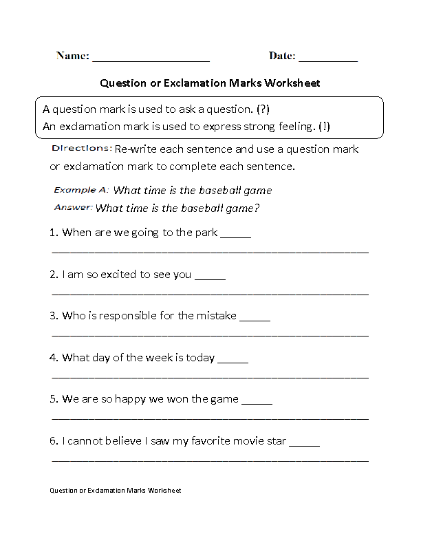 Punctuation Worksheets With Answers For Grade 4