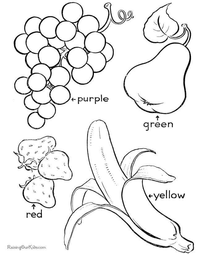 Coloring Worksheets For Kindergarten Fruits