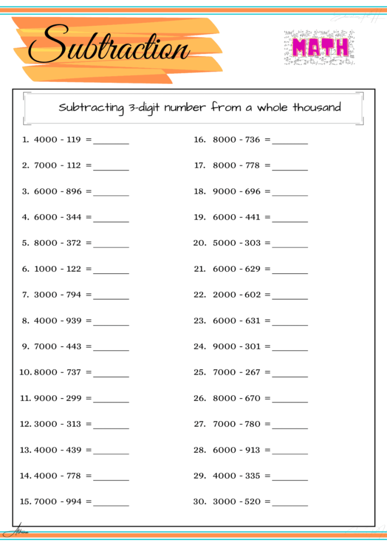 Math Multiplication Worksheets Grade 4