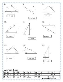 Trigonometry Sohcahtoa Worksheet Pdf