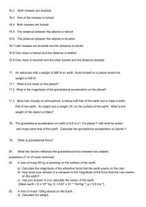 Newton's law of universal gravitation worksheet 2 worksheet