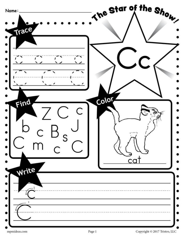Free Letter C Worksheets For Kindergarten