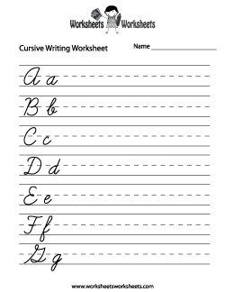 Cursive Handwriting Worksheets For Kids