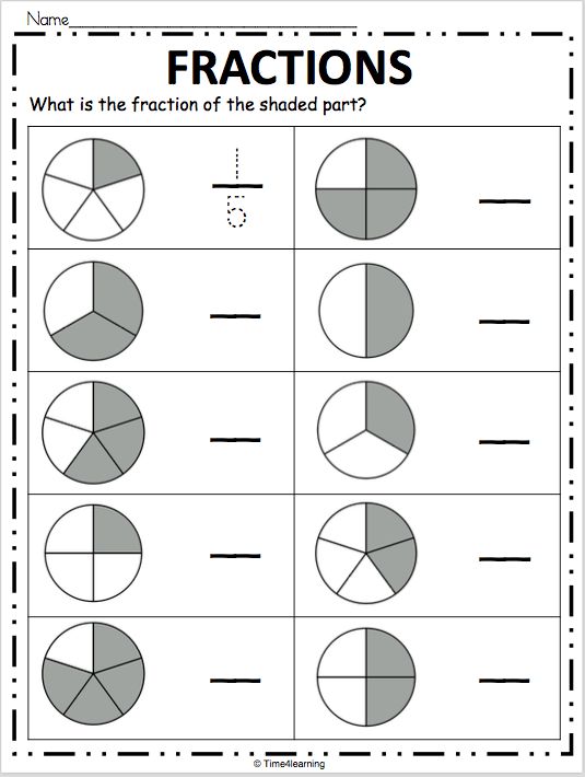 Fraction Coloring Sheets