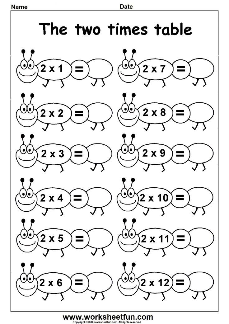Multiplication Table 2 3 4 Worksheet