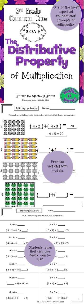 Distributive Property Of Multiplication Worksheets Grade 5