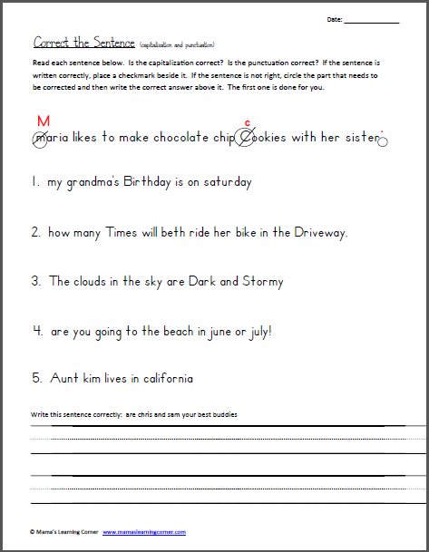 Punctuation Worksheets With Answers For Grade 3