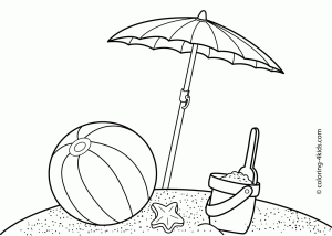 Summer beach coloring pages for kids, free, printable Summer coloring