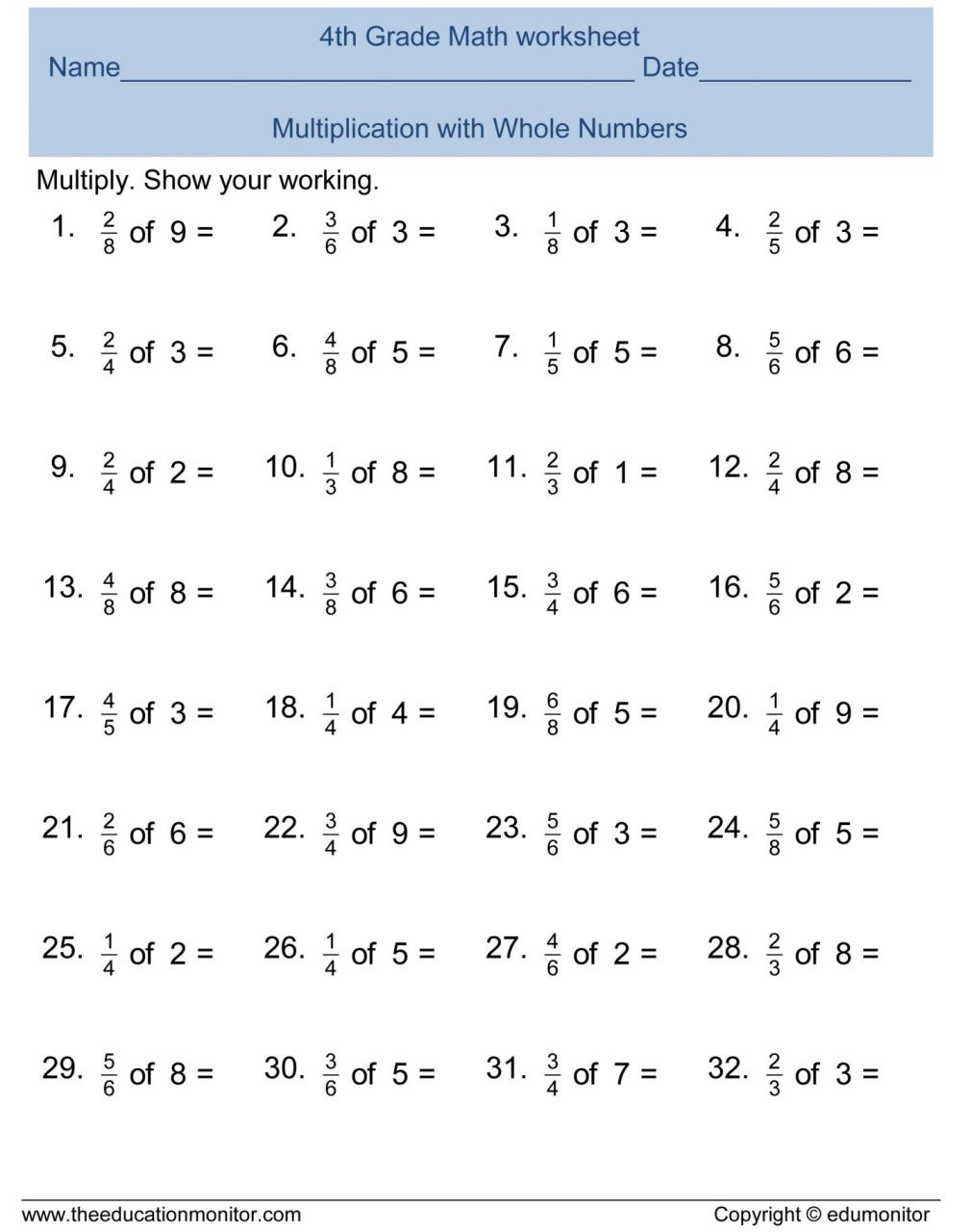 Free Math Printable Worksheets For 7Th Grade