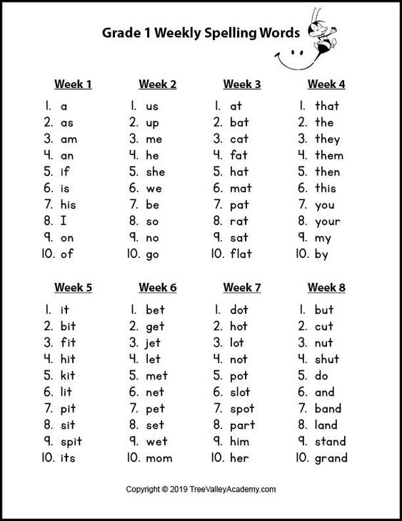 First Grade Spelling Worksheets Grade 1