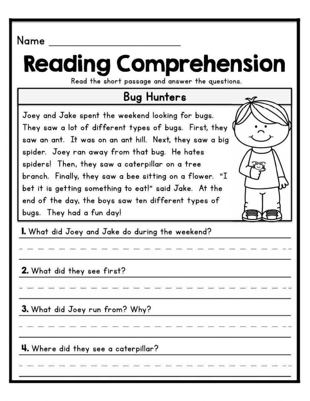 Reading Comprehension online exercise for Grade 1