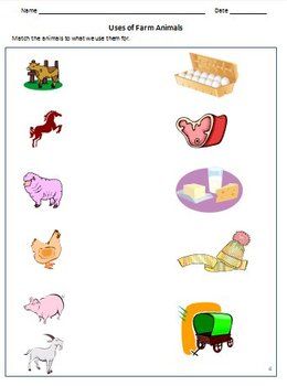 Uses Of Animals Worksheets For Grade 2