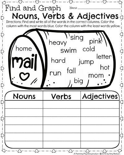 Nouns And Verbs Worksheet 2nd Grade