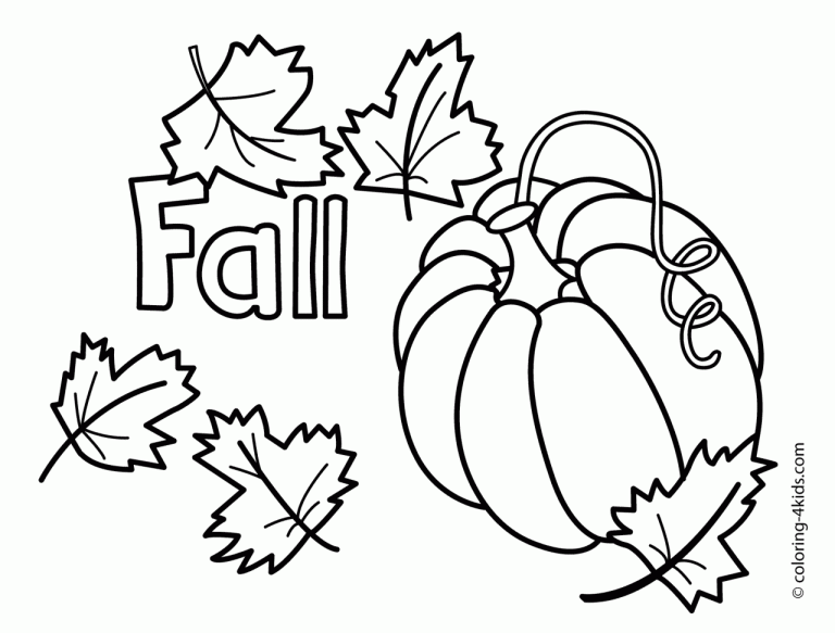 Fall Coloring Pages Simple