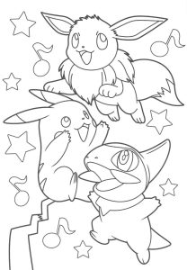 Pikachu and Eevee Friends coloring book Pokemon coloring pages