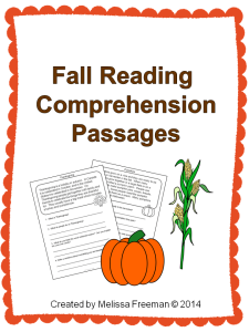 Fall Reading Comprehension Passages Reading passages, Comprehension