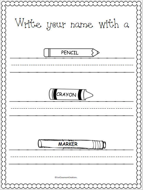 Name Writing Worksheets For Preschoolers