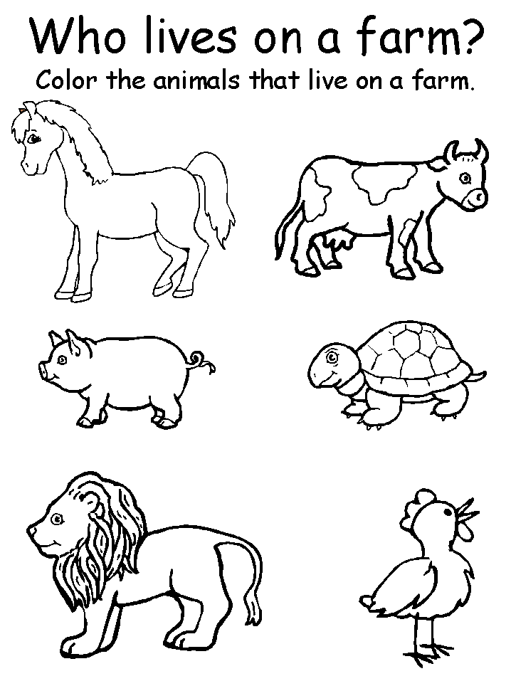 Printable Farm Animals Worksheets For Kindergarten