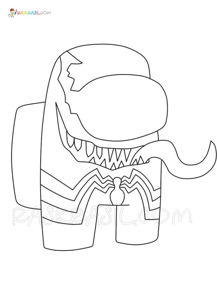 Among Us Coloring Pages Superheroes
