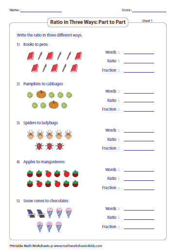 Printable Ratio Worksheets For 6th Grade