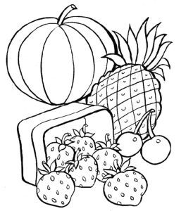 Healthy food coloring pages to download and print for free